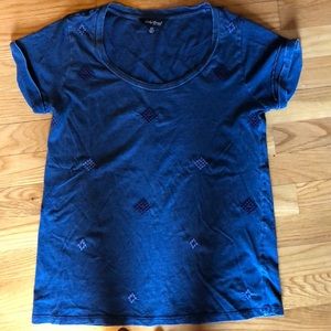 Lucky brand navy blue shirt sleeve top